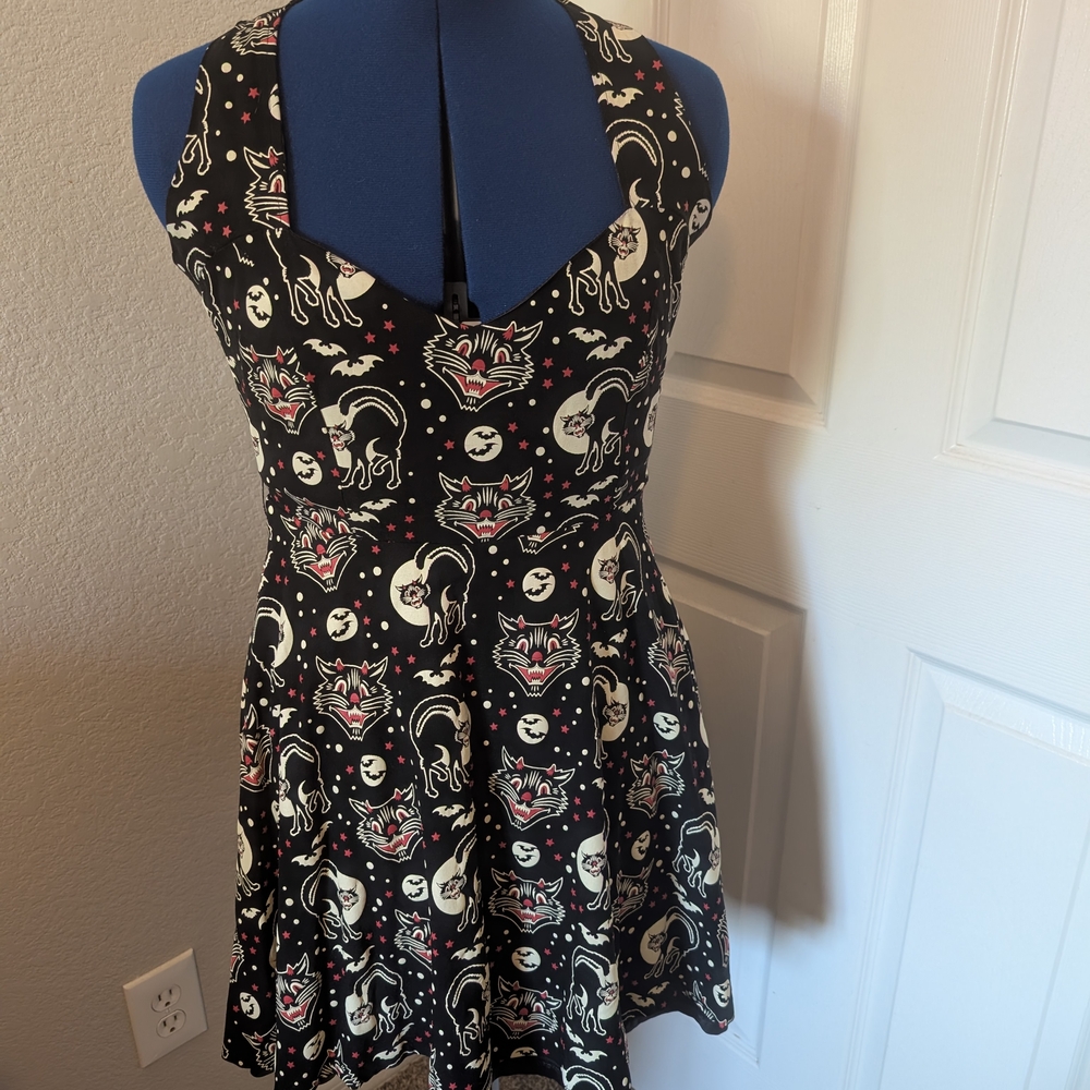 Black and White Cat Print Dress